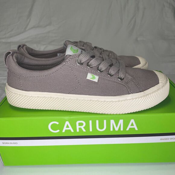 Cariuma OCA Low Mystic Grey Taupe Canvas Sneaker Women US 7 Organic NIB - Picture 5 of 11